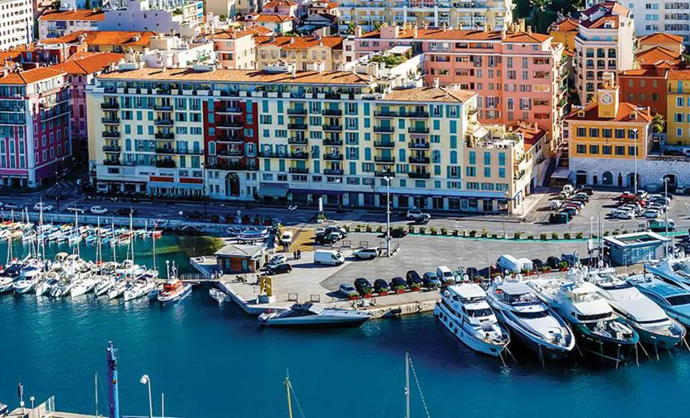 Luxury boats docked in a French harbour 