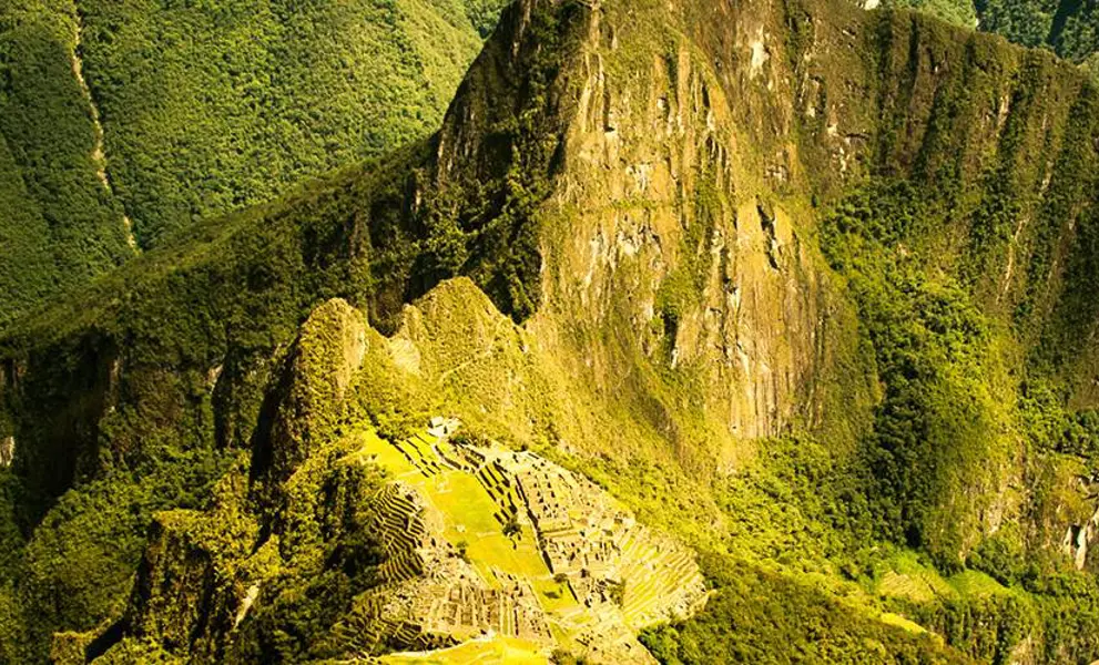 Birds eye view of Machu Picchu, Peru
