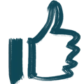 Blue Thumps up sign