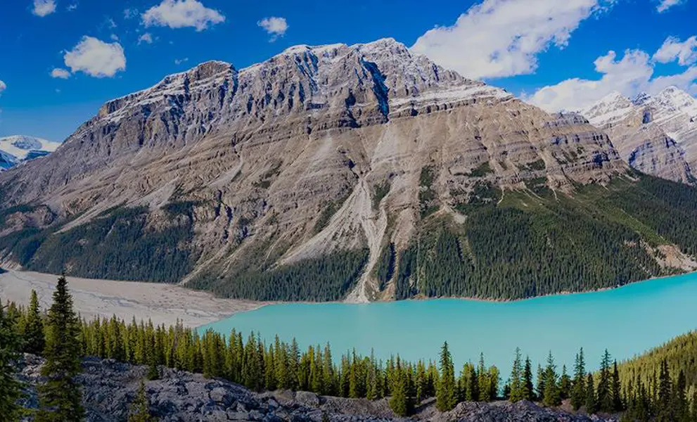 The Canadian Rockies mountain range and lakes