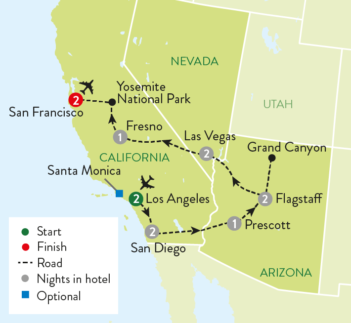 best of the west tour map