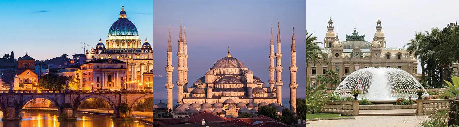 Vatican Istanbul Monaco collage